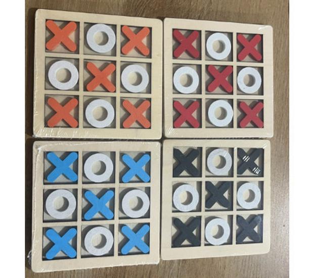 Wooden Tic-Tac-Toe Board Game for Kids: Educational Toy for Early Learning and Logical Thinking