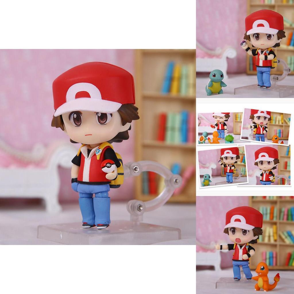 Premium Quality Pokemon Action Figure Toy Nendoroid Ash Ketchum With Zenigame Charmander Bulbasaur