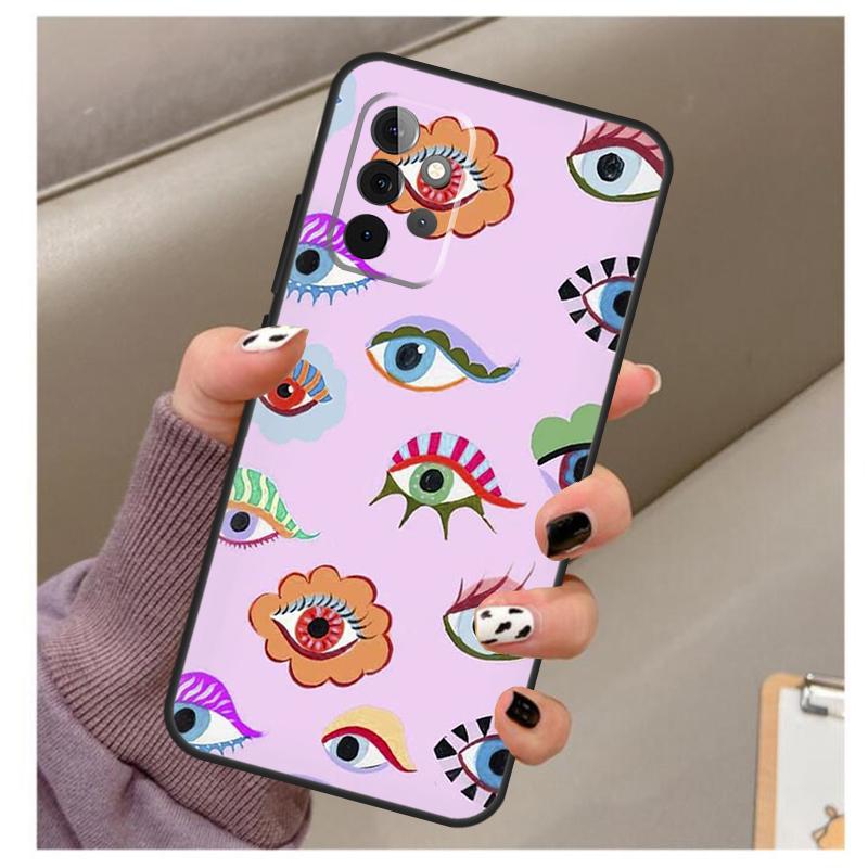 Lucky Eye Blue Evil Eye Print Case For Samsung Galaxy A32 A52 A12 A22 A16 A26 A36 A56 A06 A55 A35 A15 A54 A34 A14 A13 A53