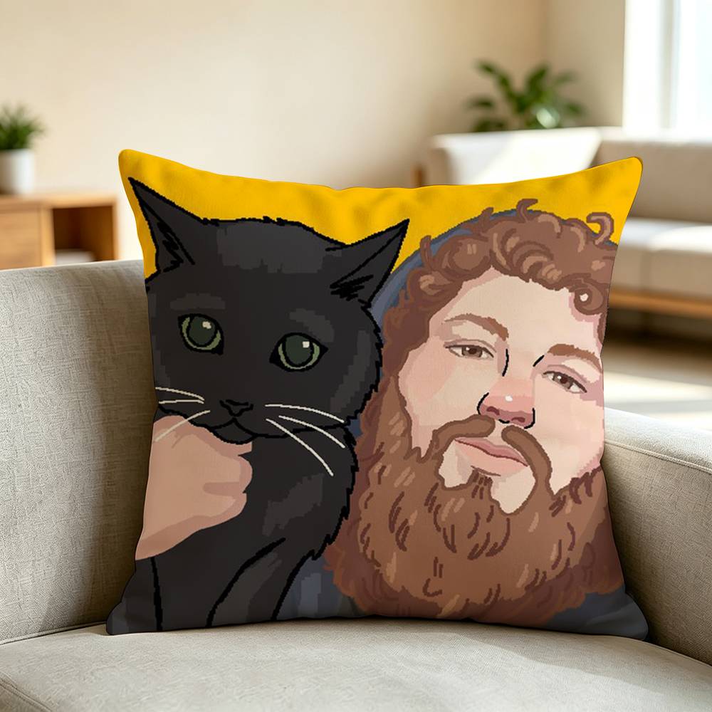 Comedic Horror Streamer CaseOh Square Double-Sided printed Pillow Case Bedroom Bedside Pillow Sofa Cushion Cover