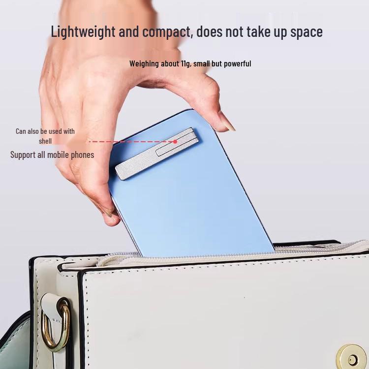 Invisible Desktop Phone Holder and Stand with Metal Ring Buckle - Portable, Adhesive Back Support