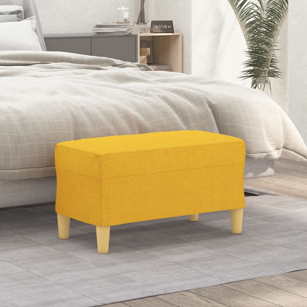 Vidaxl Bench, Light Yellow, 70X35X41 Cm, Upholstered with Fabric