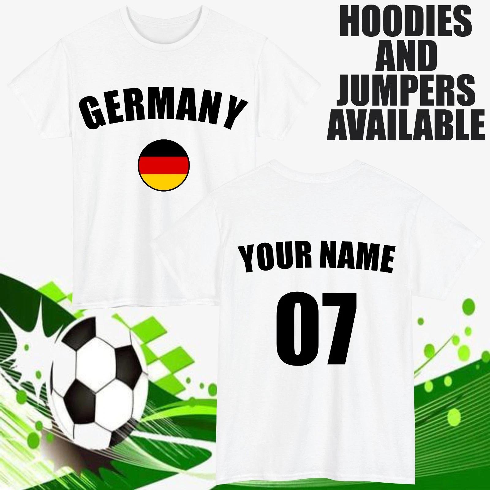 Personalised Germany Football T-T-Shirt Customised Name & Number Sports Gift Top S