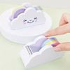 1Pc Cloud Tape Dispenser, Desktop Tape Dispenser, Office Desktop Tape Dispenser Cutter, with Rainbow Tape Roll, for Home Office, School Supplies
