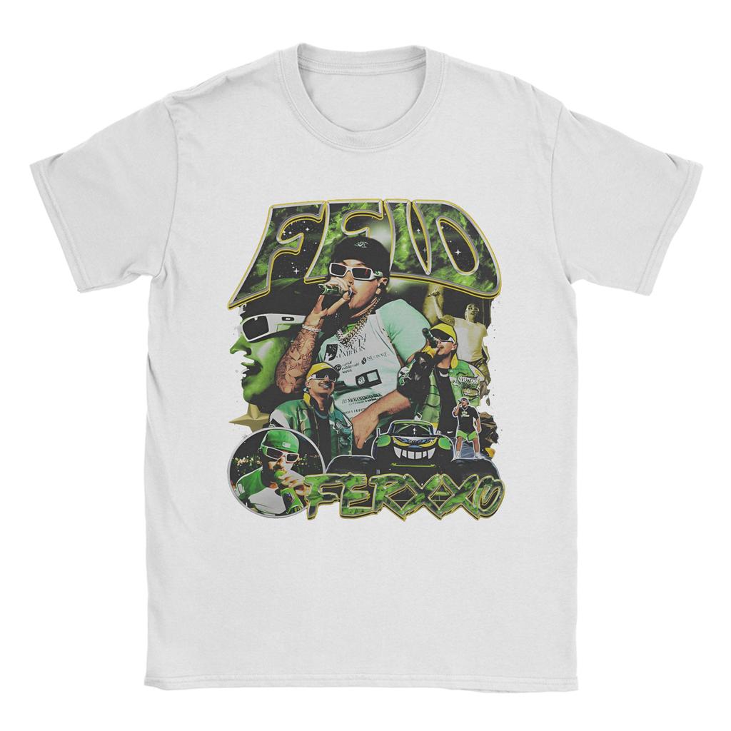 Unisex Womens T Shirt Colombian Singer Feid Ferxxo Green TShirts Hipster Beach Tee Shirt Vintage Cotton Clothes Gift Idea