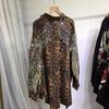 Extra Large Leopard Print Diamond Wing Jacket - Mid-Length, Loose Fit for Plus Size Women (200-300 Lbs)