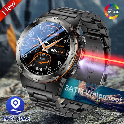 New Military GPS Smart Watches Men 3ATM Waterproof 24/7 Health 100+ Sport Modes Built-in NFC BT Call Smartwatch