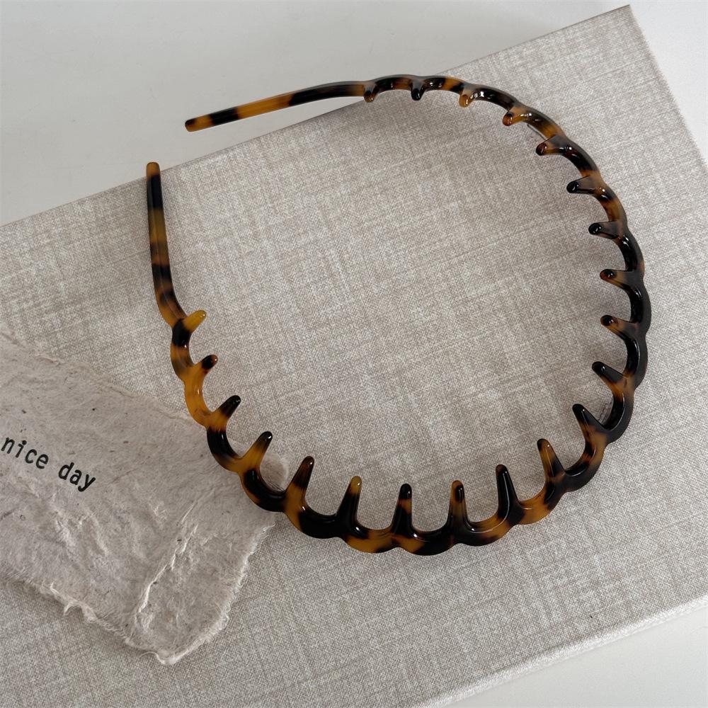 Acetic acid wave toothed headband wash face toothed hairpin non-slip broken hair pressure French headband Internet celebrity new