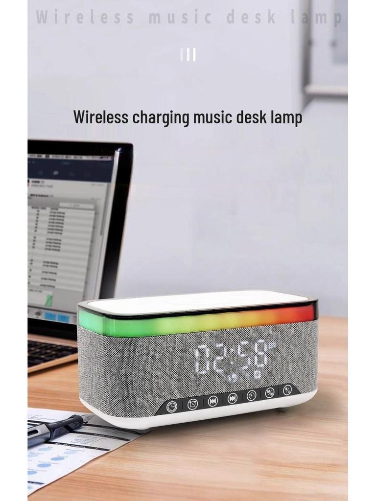 Multifunctional Bluetooth Speaker with Display, Alarm Clock, Wireless Charging, and White Noise (15W)