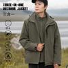 3-in-1 Detachable Fleece Lined Waterproof Hiking Jacket Men Women Outdoor Camping Skiing Mountaineering Coat