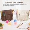 Large Capacity Crochet Yarn Storage Bag Multiple Pockets Craft Storage Yarn Bag Organizer Washable Corduroy Material