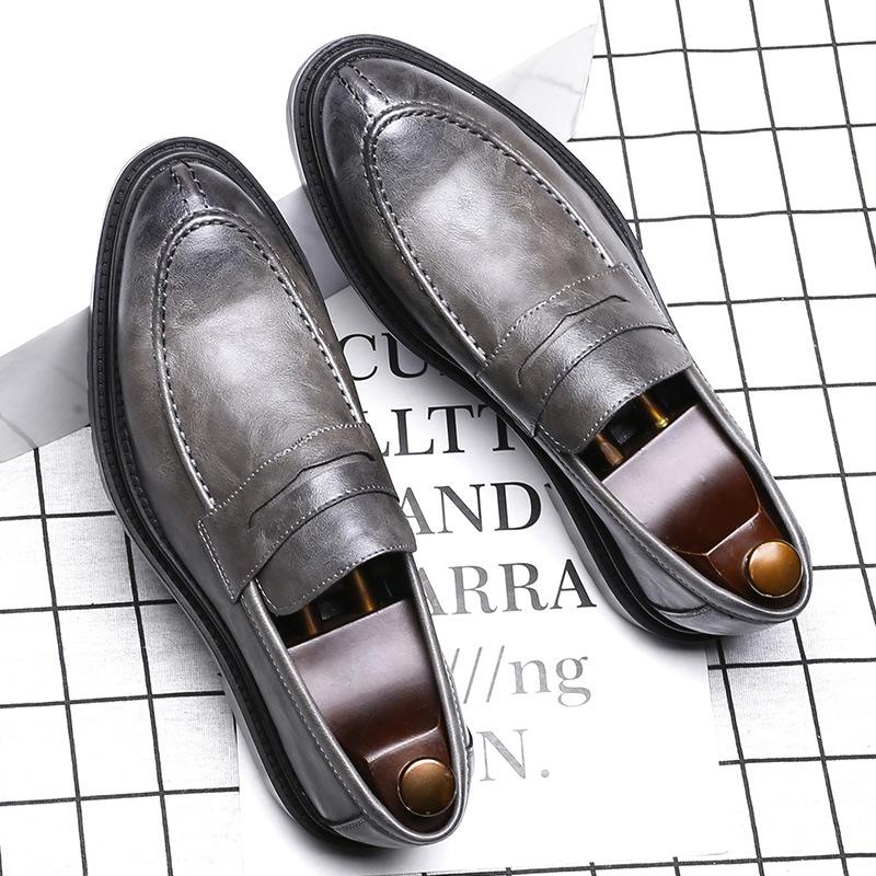 Men'S Business Dress Leather Shoes Men'S Shoes British Foot Shoes One Piece 9715-G