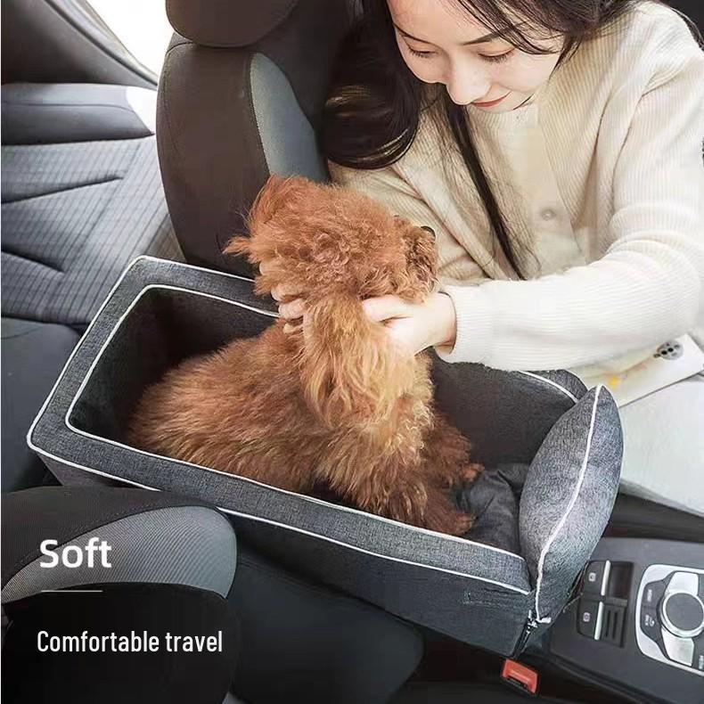 Car Dog Seat for Small Puppies - In-Car Center Console Pet Seat