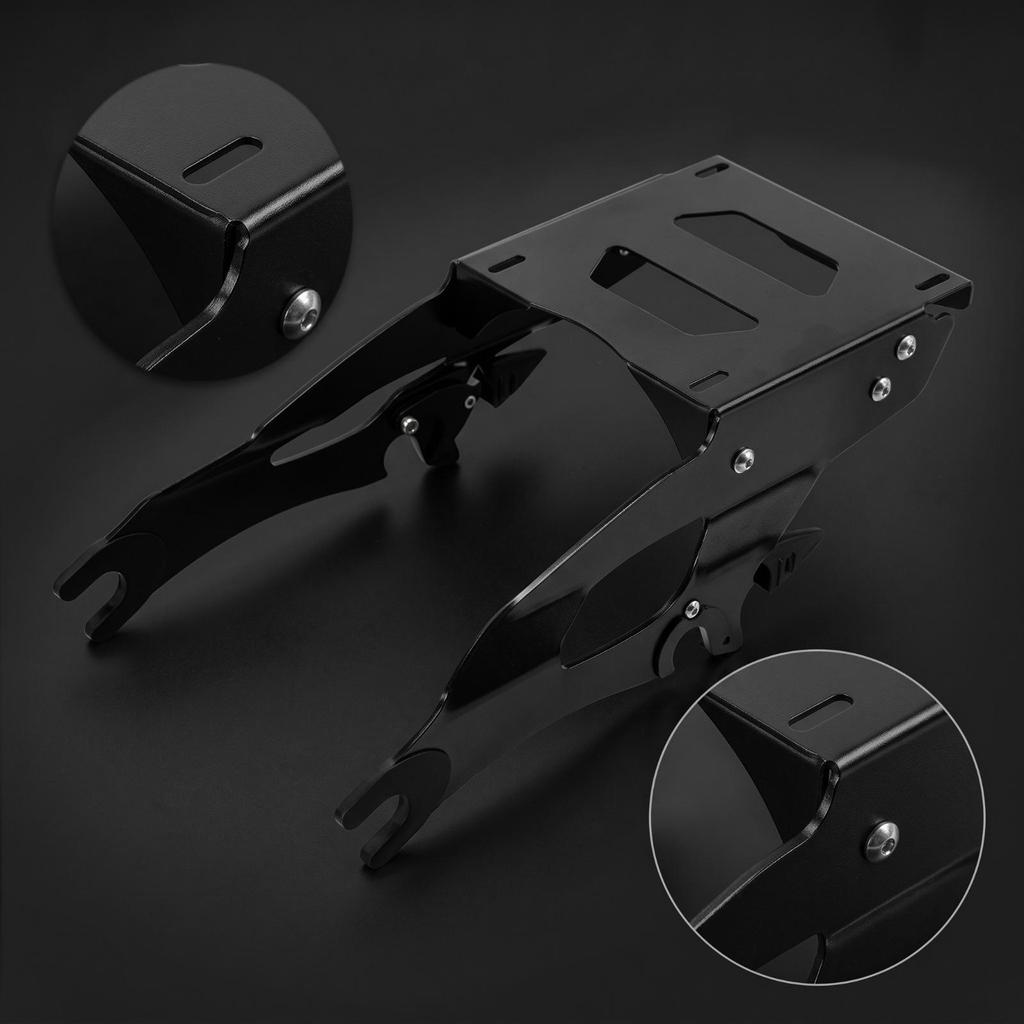 Motorcycle Luggage Rack with Support Arms Versatile Rear Cargo Carrier Bolt-On