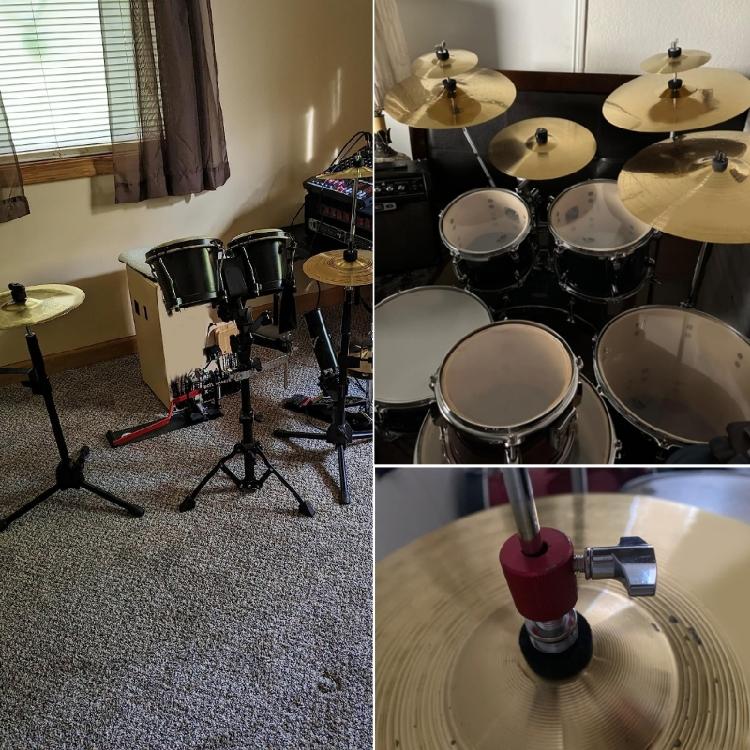13Pcs Replacement Drums Felt Set Include Wing Nuts & Washers & Plastic Cymbal Sleeves Drum Cymbal Felt Pads Set
