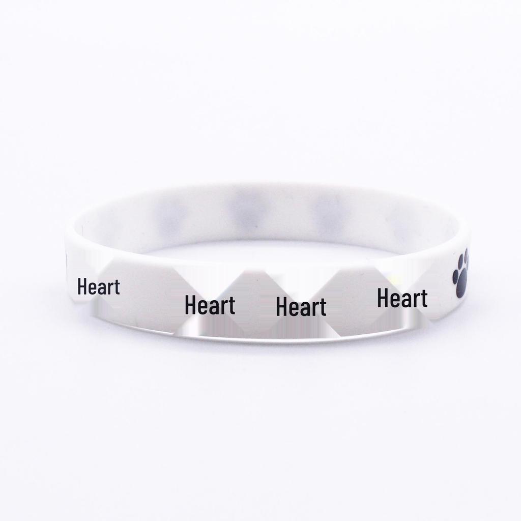 Black & White Silicone Cat Paw & Footprint Festival Bracelet