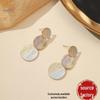 European & American Retro Round Brushed Texture Stud Earrings