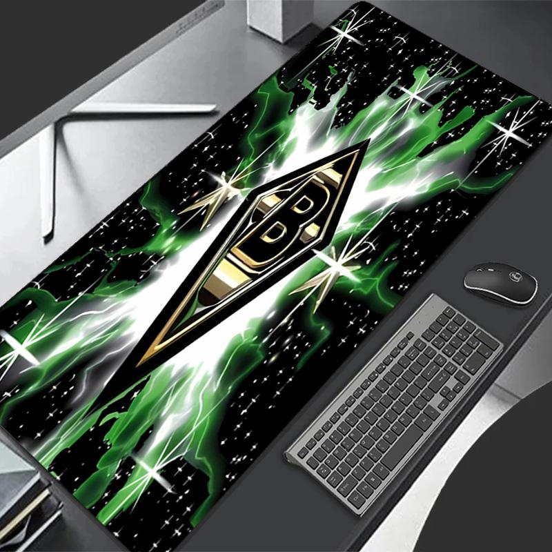 Borussia Mönchengladbach Logo Thema Premium Rutschfestes Mauspade mit Genähten Kanten, Strapazierfähiges Gummi-Material, für Schreibtisch & Gaming Tolle Geschenke