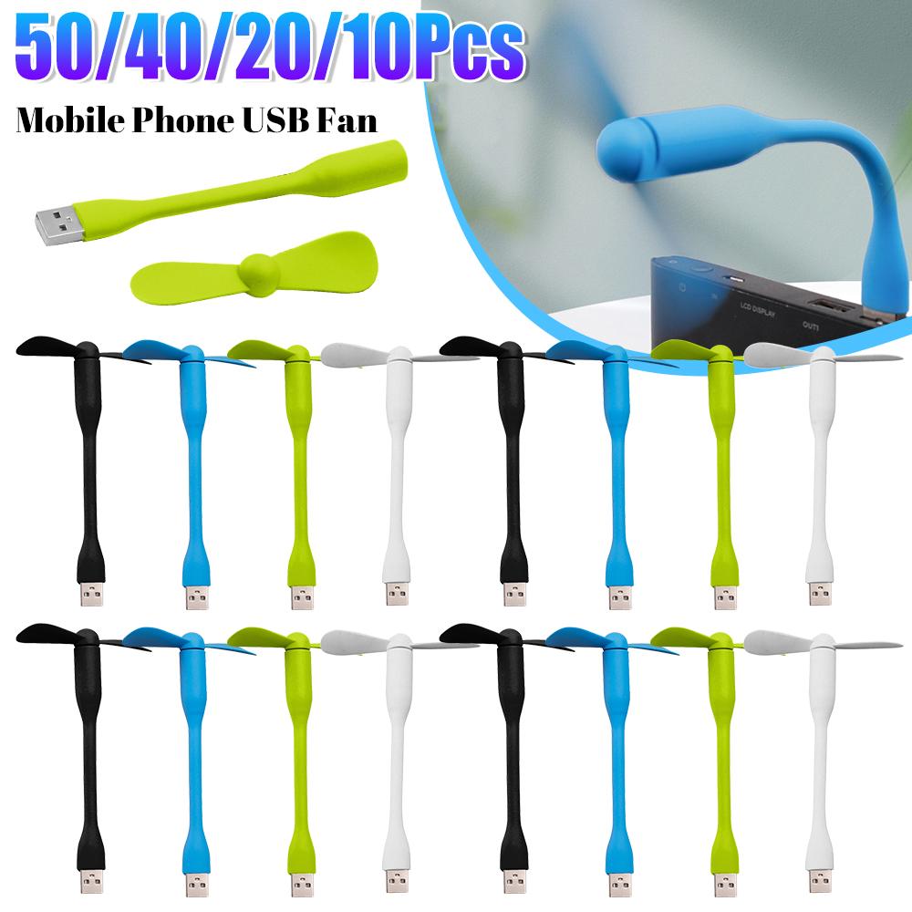 1-50pcs Flexible Portable Mini Fan for Power Bank Notebook Computer Summer Travel Cooling Cooler Mobile Phone USB Gadgets Fans