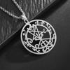 European and American Lucifer Satan Demon Hollow Five Pointed Star Necklace Stainless Steel Fashion Pendant Ornament