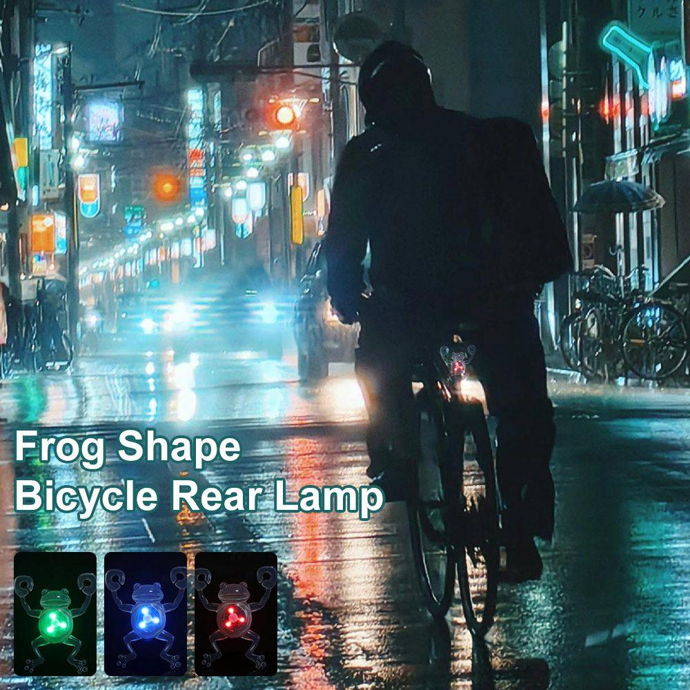 Red/Multicolor Light Frog Shape Bike Tail Light Night Riding Warning Lamp Cycling Equipment