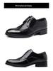 Men's Formal High-End Cowhide Leather Slip-On Shoes with Automatic Buckle and Breathable Pointed Toe Design