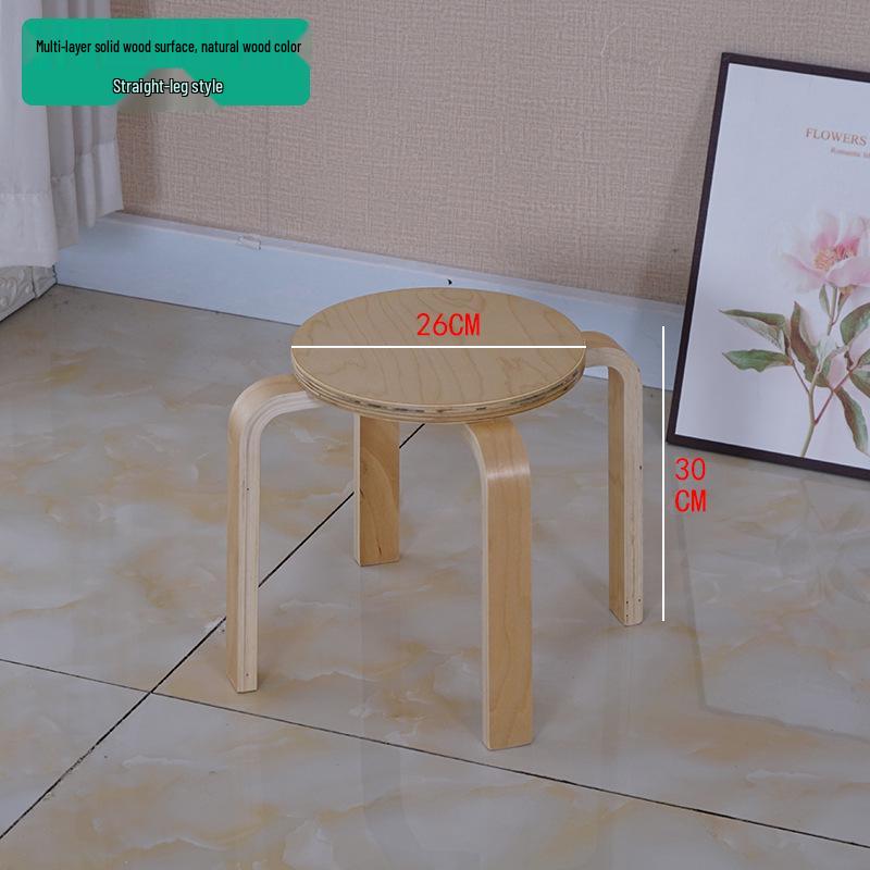 Solid Wood Stool - High & Low Styles: Commercial, Dining, Low, Simple, Adult Bentwood