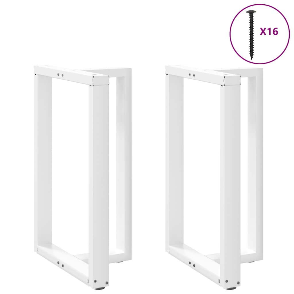 Vidaxl Nogi Do Stołu Barowego, 2 Szt., Białe, 60X35X(90-91) Cm, Stal