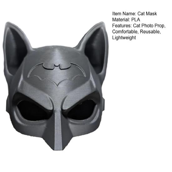 Cat Bat Mask Reusable Cat Cosplay Mask Lightweight Bat Kitty Mask for Halloween Parties Fun Photo Prop