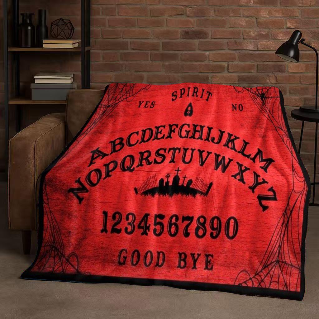 3D Retro Witch Spirit Ouija Board Flannel Blanket,Ultra Soft Warm Plush Throw for Home Bedroom Bed Sofa Cover Kids Gift Picnic