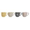 Set of 4 Porcelain Mugs - Home ESPRIT - Multicolor - 9x13x9.4 Cm - 410 Ml - Microwave Safe - Solid Pattern