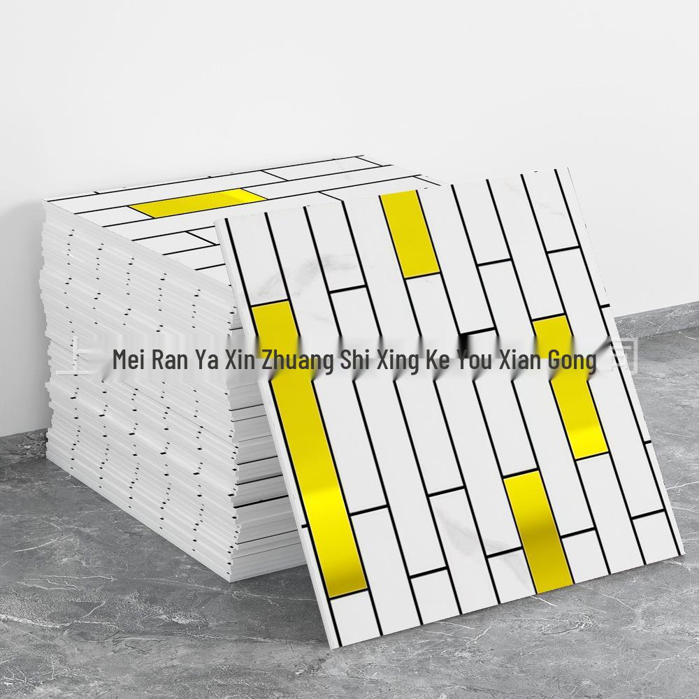 Imitation Tile 3D Wall Stickers: Self-Adhesive, Aluminum-Plastic Panels for Bathroom & Kitchen Renovation.