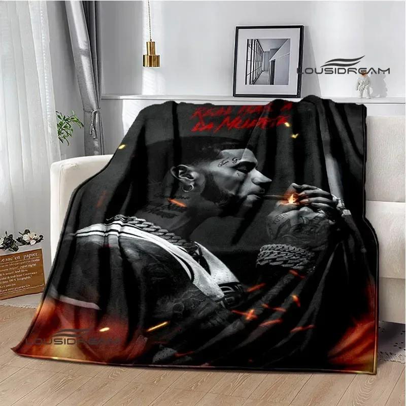 Rapper Anuel AA printed blankets Picnic blanket Flannel Warm blanket Soft Cozy Blanket Travel Blankets bed linings Birthday Gift