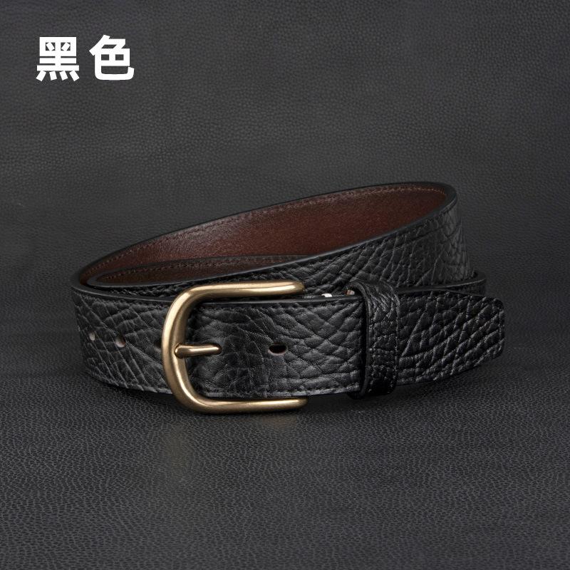 Men S Leather Business First Layer Cowhide Belt Pin Buckle Belt High-End Leather Belt Men S 110cm