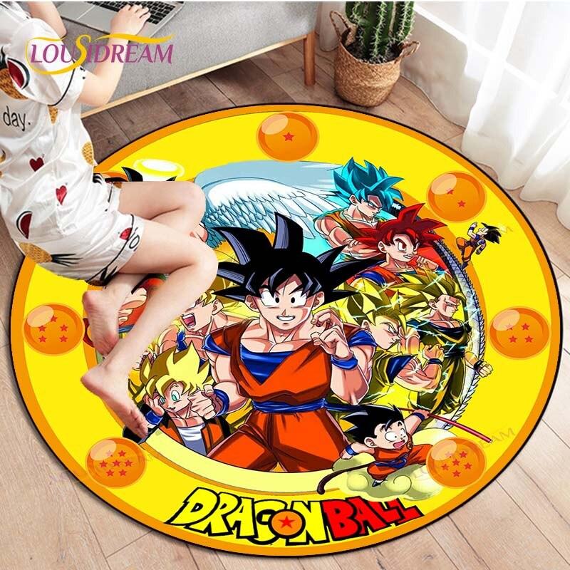 Dragon Ball Z Round Goku Living Room Decoration Carpet Kakarot Animation Rug Flannel Home Floor Mat Bedroom Rug