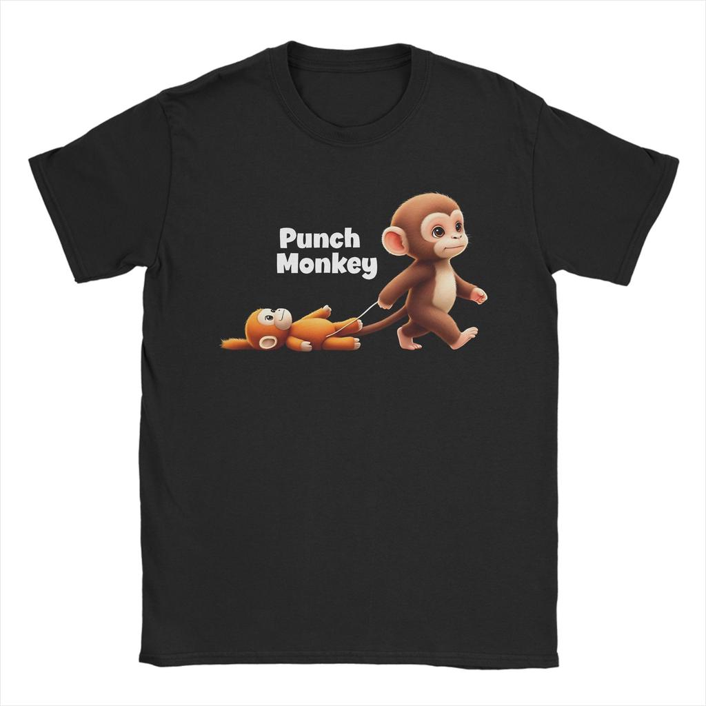 Unisex TShirt Punch Monkey Team Punch Monkey Team Punch Pure Cotton Tee Shirt Short Sleeve T Shirts Round Neck Clothes