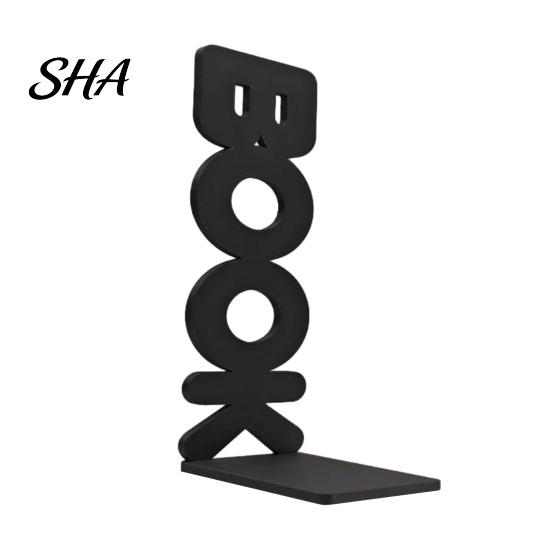 Non-slip Book End Support 3D Printed BOOK Letter Bookend, Minimalist Creative Stand, Thickened Anti-Slip Exquisite Texture Bookends Baffle, чёрный