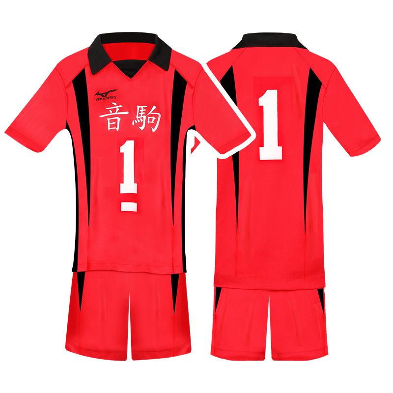 Departamento de voleibol universitario conjunto de tops de manga corta y pantalones cortos de voleibol ropa de cosplay de animación de dibujos animados