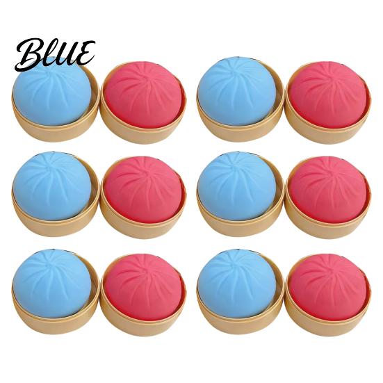 Simulated Bun Shape Toy 12Pcs Steamed Stress Ball with Steamer Anti-Anxiety Glitter Cartoon TPR Dumpling Squeeze Dough Fidget Sensory Relaxation