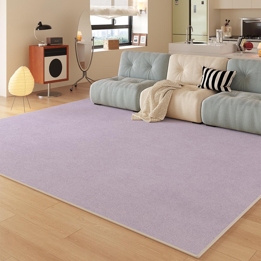 VIKAMA Cream-Style Living Room Carpet, Simple Solid Color, Easy To Maintain, Cloakroom And Bedroom Floor Mat, Home Decoration