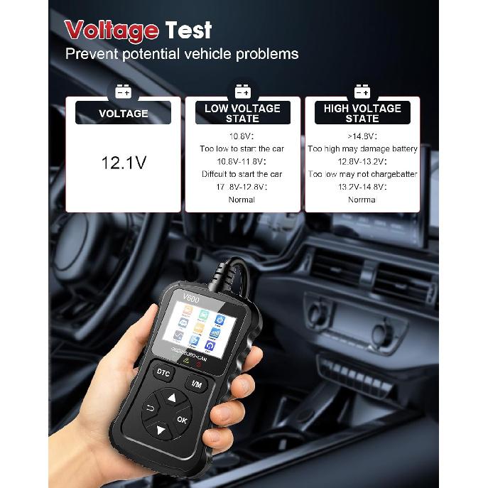OBD2 Scanner Car Code Reader Support Voltage Test Plug And Play Fixd Car CAN Diagnostic Scan Tool Read And Clear Engine Error Codes For All OBDII