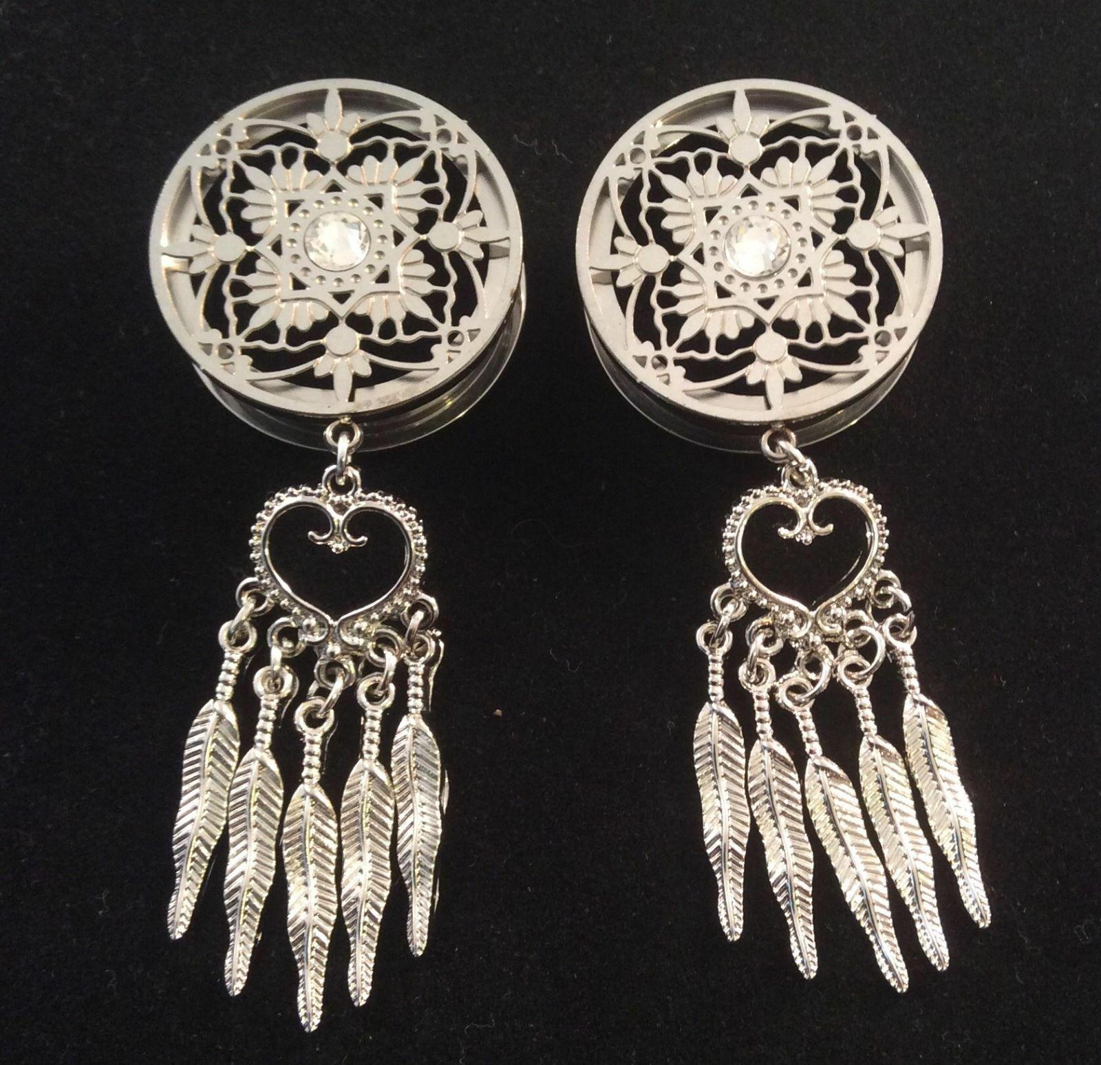 

Новые перья Ловец снов в стиле ретро, ​​висячие беруши, туннель для плоти, расширитель 8-25 мм 10mm