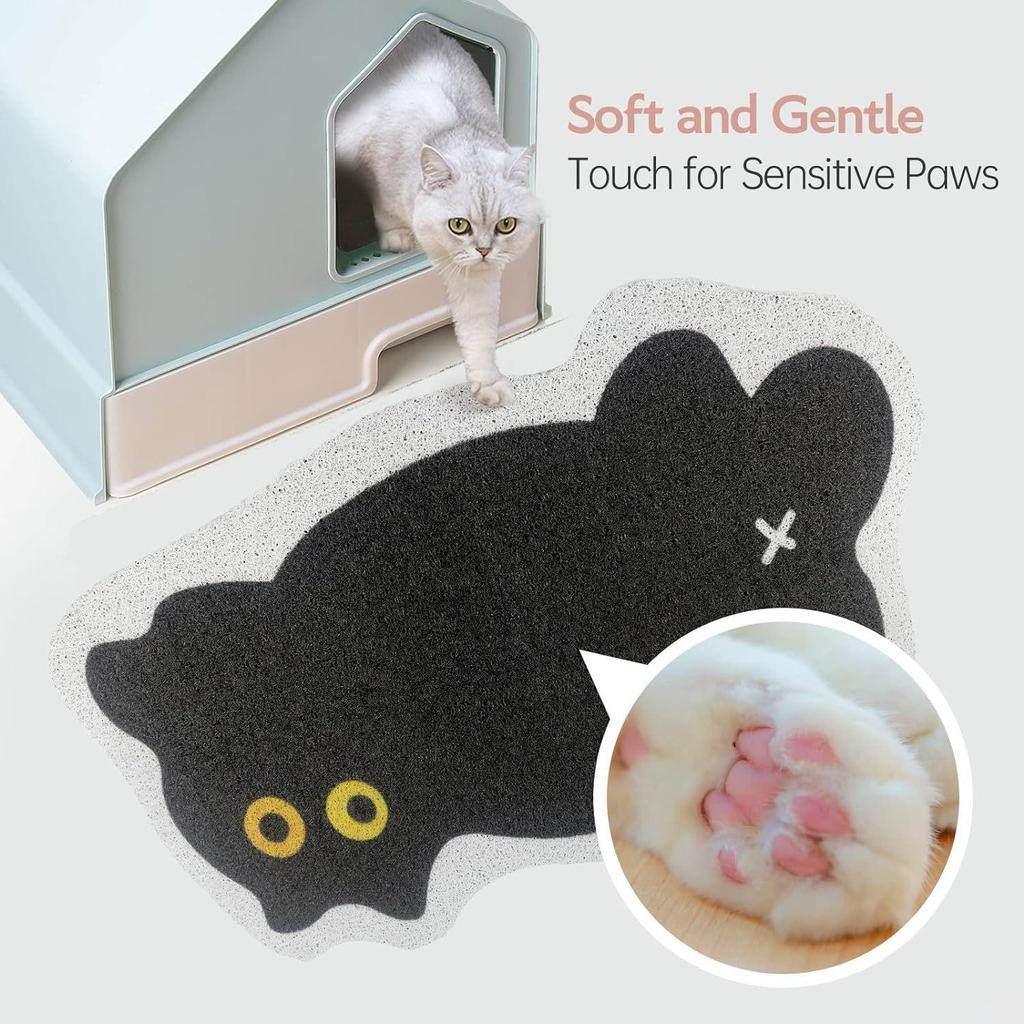 Minimalist Silk Cat Litter and Feeding Mat - Trap, Cute, Easy to Clean