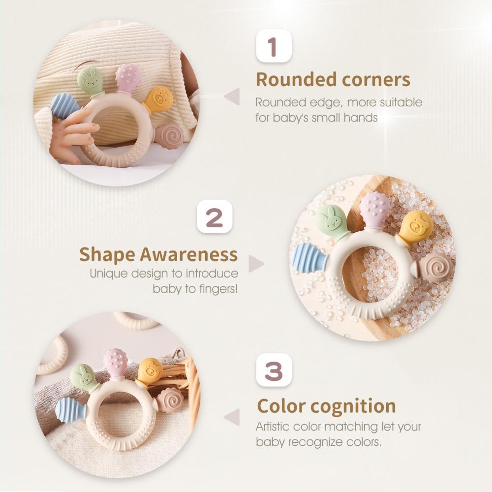 New Baby Silicone Teether Dental Toys BPA Free Silicone Finger Teething Ring Bracelet for Newborn Goods Baby Teething Toys Gift