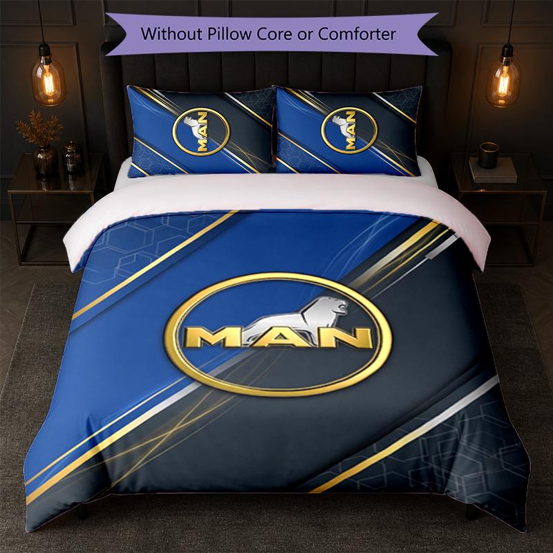 Man Truck Print 3Pcs Bedding Set Duvet Cover With Two Pillowcases Soft Bed Linen For Household Bedroom