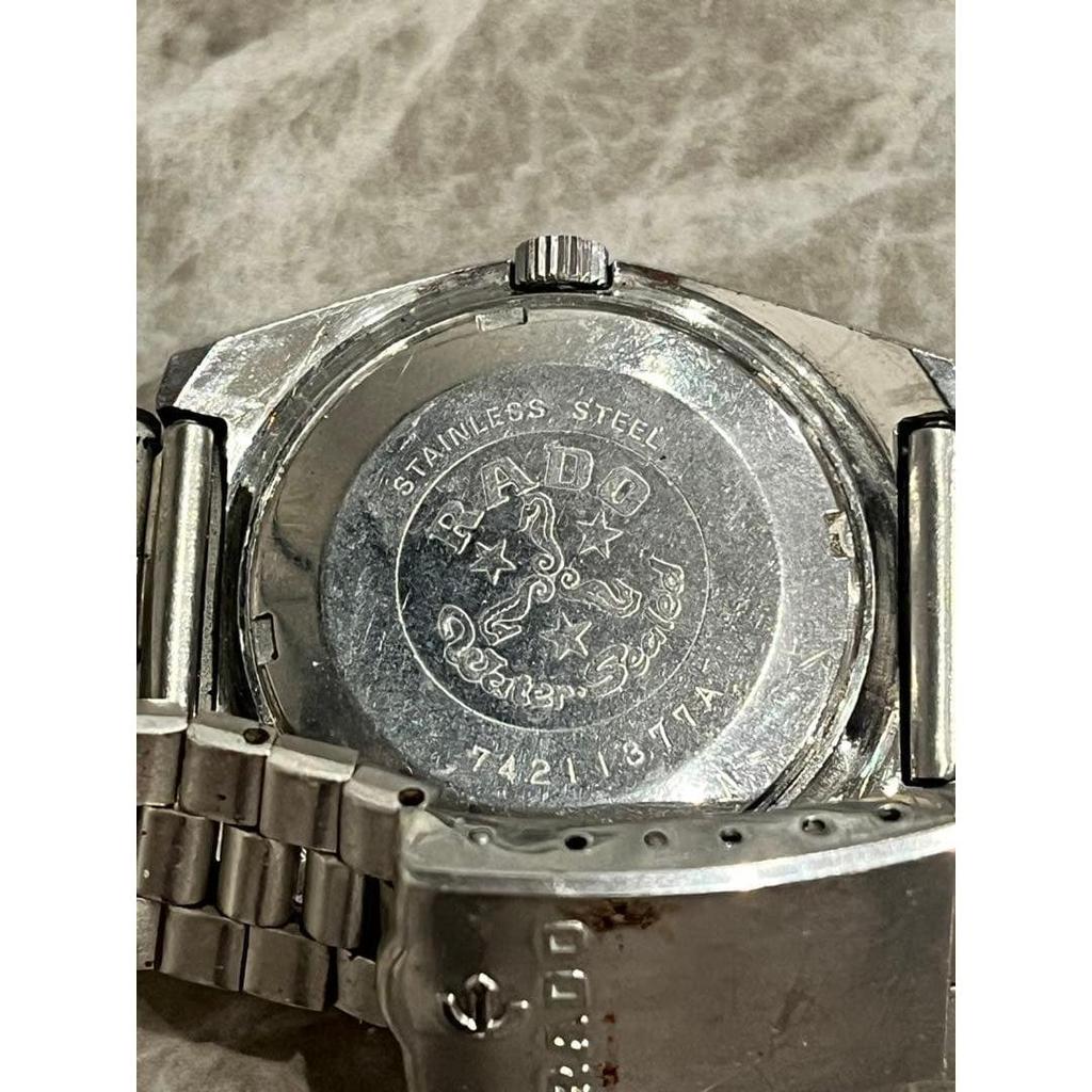 Used [Rare/working item] RADO Mannheim 702 Date cut glass blue automatic winding