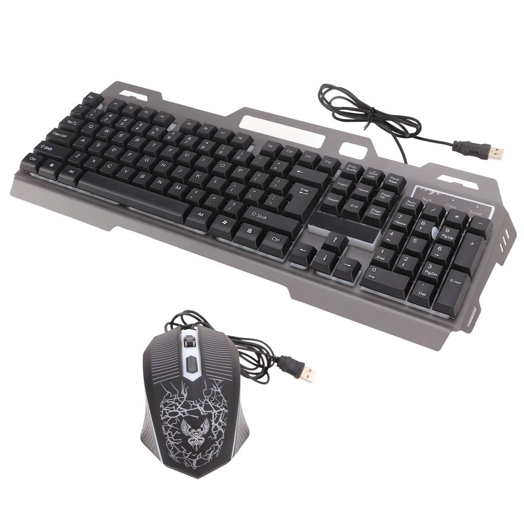 Combo Teclado e Mouse para Jogos 104 Teclas Ergonomicamente Sensação Mecânica Com Fio USB Conjunto Teclado Mouse para Jogos