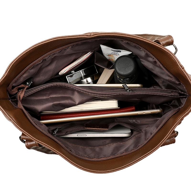 Women's Tote Bag Solid Color Shoulder Bag Large Capacity Middle-Aged Mother Bag