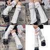 Women's Elastic Thermal Foot Covers with Furry Ball Bowknot Soft Knitted Leg Warmers Long Socks Cold Weather Accessories