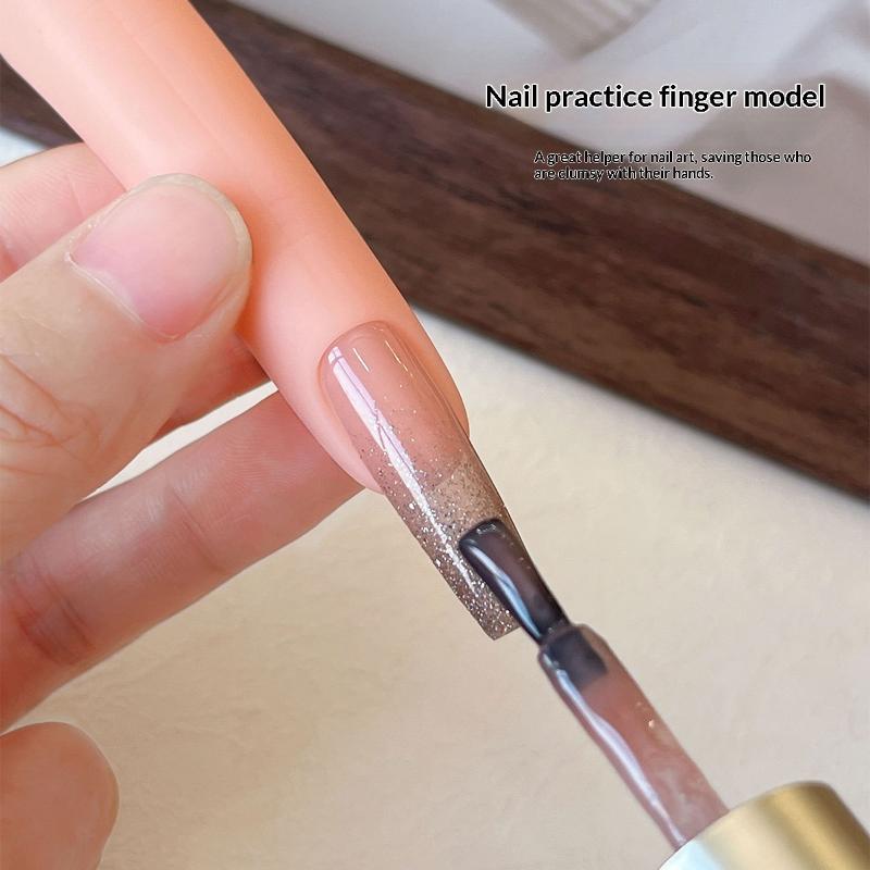 5 stk Neglekunst Silikone Øvefinger Sæt Magnetisk/Ikke-Magnetisk Negleforlængelse Træning, Neglespidser Design Øveværktøj